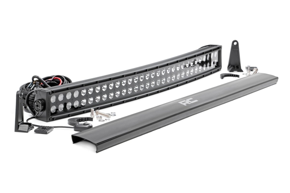 LED Light Bar - Rough Country - Curved Dual Row - Black